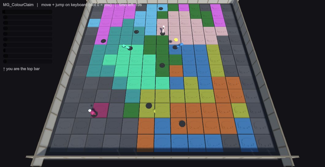 Color Claim, ten players painting territory on a tilted grid